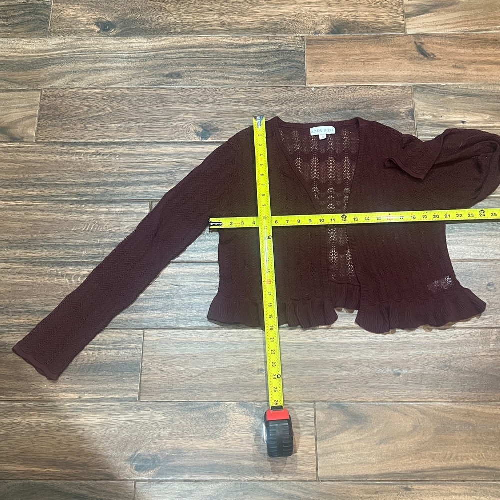 Knox Rose | Maroon Open-Front Cardigan…..101B - Picture 12 of 13